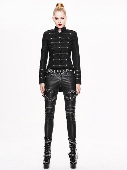 Gothic Punk Slim Thicken Retro Black Short Jacket