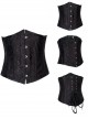 Victorian Black Retro Printing Vest Double Steel Skeleton Gothic Lolita Corset