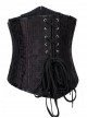 Victorian Black Retro Printing Vest Double Steel Skeleton Gothic Lolita Corset