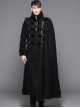 Punk Gothic Nobleman Detachable Shawl Black Thickened Men's Long Coat