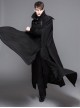 Punk Gothic Nobleman Detachable Shawl Black Thickened Men's Long Coat