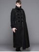 Punk Gothic Nobleman Detachable Shawl Black Thickened Men's Long Coat