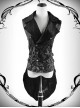 Gothic Retro Palace Suit Collar Printing Embroidery Double-breasted Slim Fit Men's Vest