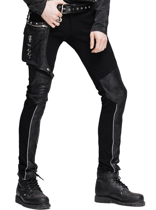 Steampunk Gear Rivet Small Bags Men's Trousers