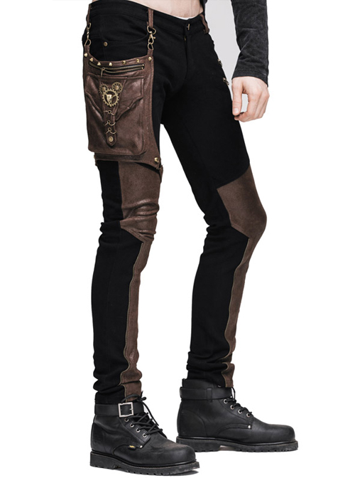 Steampunk Gear Rivet Small Bags Men's Trousers