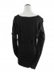 Steampunk Bundled Style Pure Black Round Collar Long Sleeve T-shirt