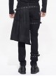 Steampunk Black Slim Gothic Detachable Waistband Men' Ripped Trousers