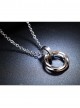 Concise And Retro Golden Ring Pendants Women's Necklace