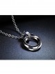 Concise And Retro Black Ring Pendants Men's Necklace