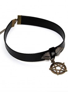 Steam Punk Gothic Dark Magic Star Retro PU Choker