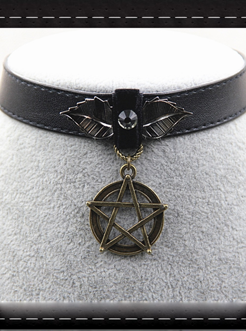 Steam Punk Gothic Dark Magic Star Retro PU Choker