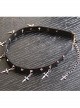 Punk Gothic Harajuku Rock Style Rivet Silvery Cross Pendant PU Choker