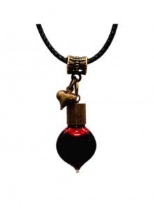 Dracula Vows Retro Edition Gothic Vampire Blood Vial Earl's Heart PU Choker