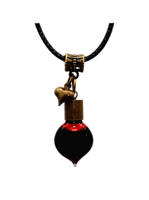 Dracula Vows Retro Edition Gothic Vampire Blood Vial Earl's Heart PU Choker