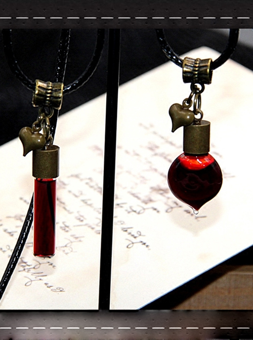 Dracula Vows Retro Edition Gothic Vampire Blood Vial Earl's Vows PU Choker