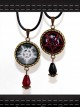 Magic Series Gothic Reverse Pentagram Crystal Pendant Retro Little Witch Necklace