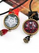 Magic Series Gothic Reverse Pentagram Crystal Pendant Retro Little Witch Necklace