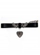 Dark Gothic Stereoscopic Metal Flower Vine Lace Heart PU Choker