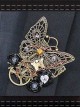 Steampunk Black Rose Retro Mechanical Butterfly Gear Brooch