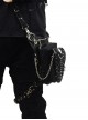 Steam Punk Rivet Chain Black Multi-function Outdoors Men's Inclined Shoulder Bag