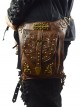 Steam Punk Rivet Dark Brown Multi-function Outdoors Men's Inclined Shoulder Bag