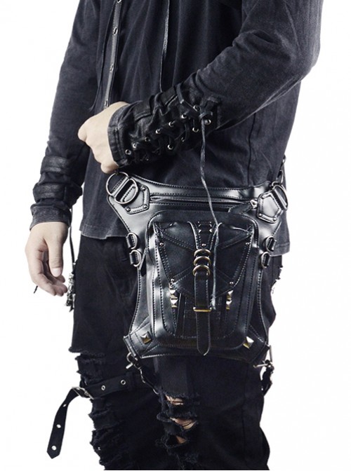 Steam Punk Retro Unisex Black Inclined Shoulder Bag