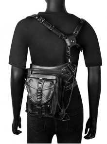 Steam Punk Retro Unisex Black Inclined Shoulder Bag