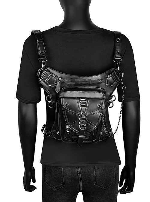 Steam Punk Retro Unisex Black Inclined Shoulder Bag