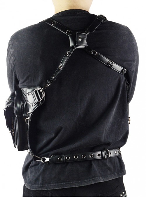 Steam Punk Retro Unisex Black Inclined Shoulder Bag