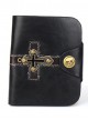 Steam Punk Gothic Retro Cross And Skull Design Brown Short Wallet