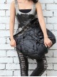 Steam Punk Rock Style Rivet Black Big Single Shoulder Bag