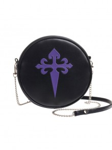 Punk Gothic Retro Purple Cross Black Single Shoulder Bag