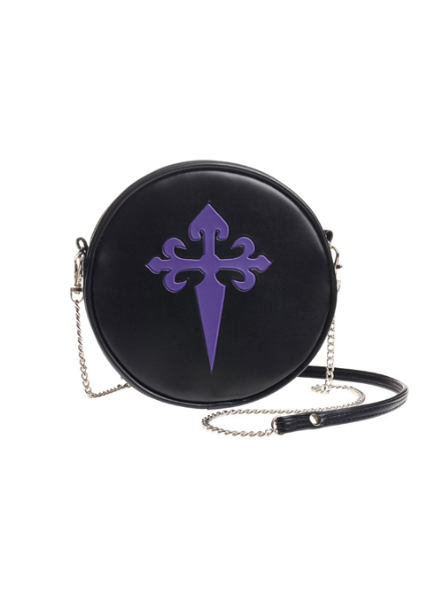 Punk Gothic Retro Purple Cross Black Single Shoulder Bag