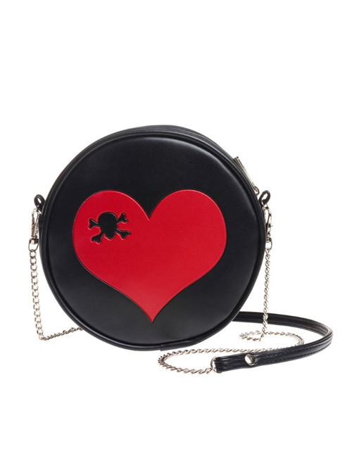 Punk Red Dragon Pattern Black Shoulder Bag Inclined Bag