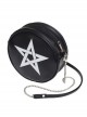 Gothic White Pentagram Black Shoulder Bag Inclined Bag