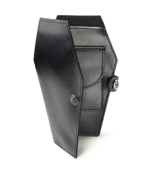 Pure Black Cow Leather Gothic Coffin Shape Wallet