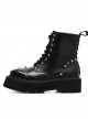 Punk Black Rivet High-top Thick Sole Women's Round-toe Martin Boots