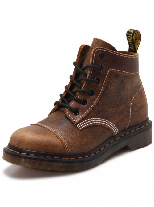 Steam Punk Retro Crack Leather Women's Brown Martin Boots