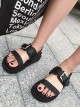 Retro Black Gothic Thick Bottom Rome Sandals