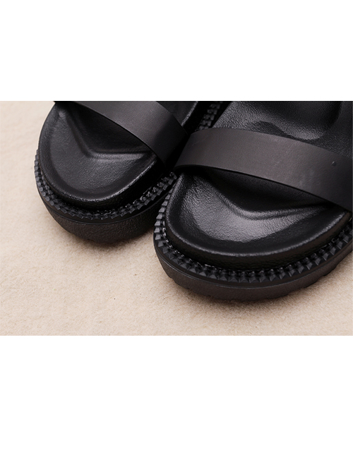 Retro Black Gothic Thick Bottom Rome Sandals
