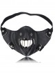 Steam Punk Black Skull Windproof Outdoors Motorcycle Hollow Out PU Mask