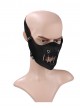 Steam Punk Black Skull Windproof Outdoors Motorcycle Hollow Out PU Mask