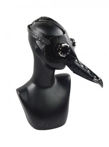 Steampunk Pestilence Black Long Beak Doctor Halloween Party Gothic Cosplay Mask