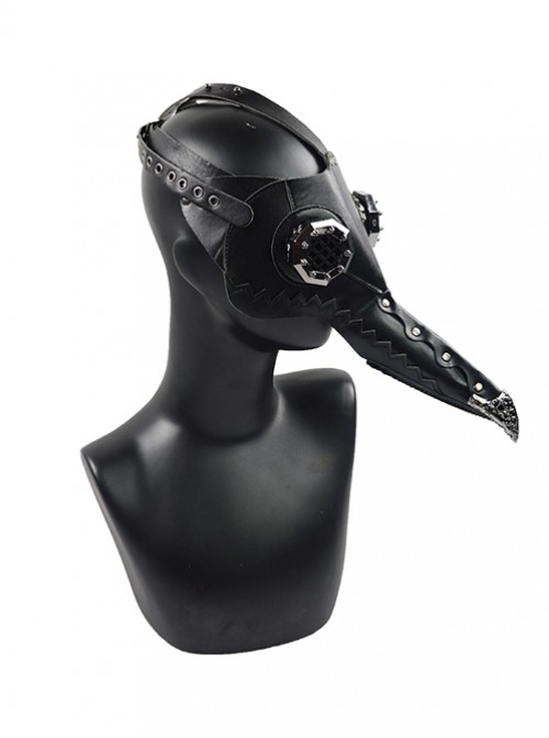 Steampunk Pestilence Black Long Beak Doctor Halloween Party Gothic Cosplay Mask