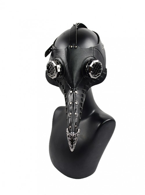 Steampunk Pestilence Black Long Beak Doctor Halloween Party Gothic Cosplay Mask