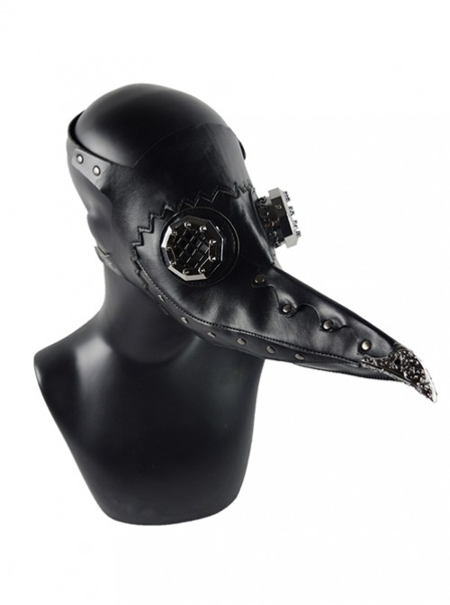 Steampunk Pestilence Black Long Beak Doctor Gothic Halloween Party Cosplay Mask