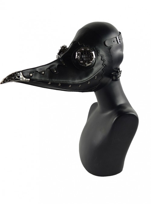 Steampunk Pestilence Black Long Beak Doctor Gothic Halloween Party Cosplay Mask