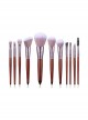 11 Sandalwood Color Makeup Brushes Eye Brushes Set With Mixed Color Bristles