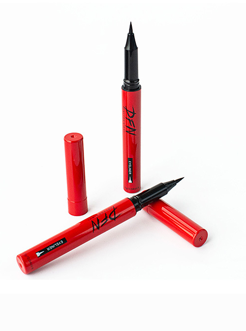 Thai DFN Smooth And Easy To Dry Red Tube Eyeliner