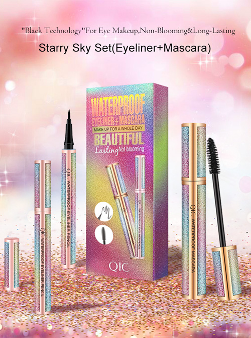 Beauty QIC Starry Waterproof Black Eyeliner Mascara Set